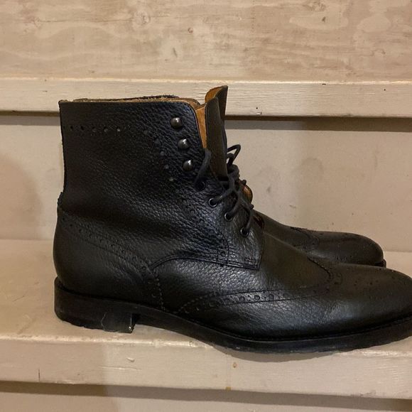 Saks Fifth Avenue Benji Leather Boots Size 8 US Black - Picture 4 of 6